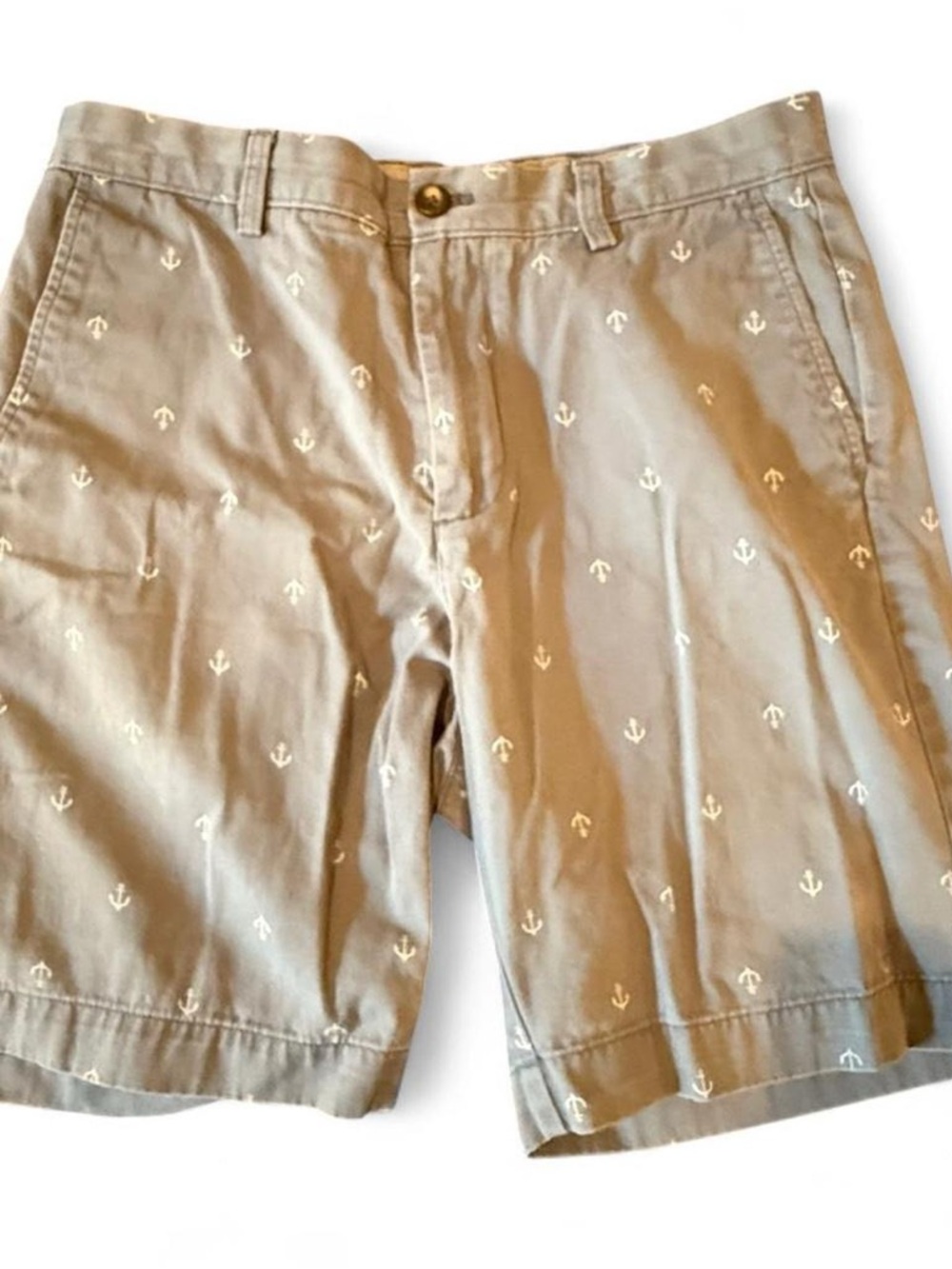 Amazon Essentials Khaki Anchor Print Flat Front Shorts